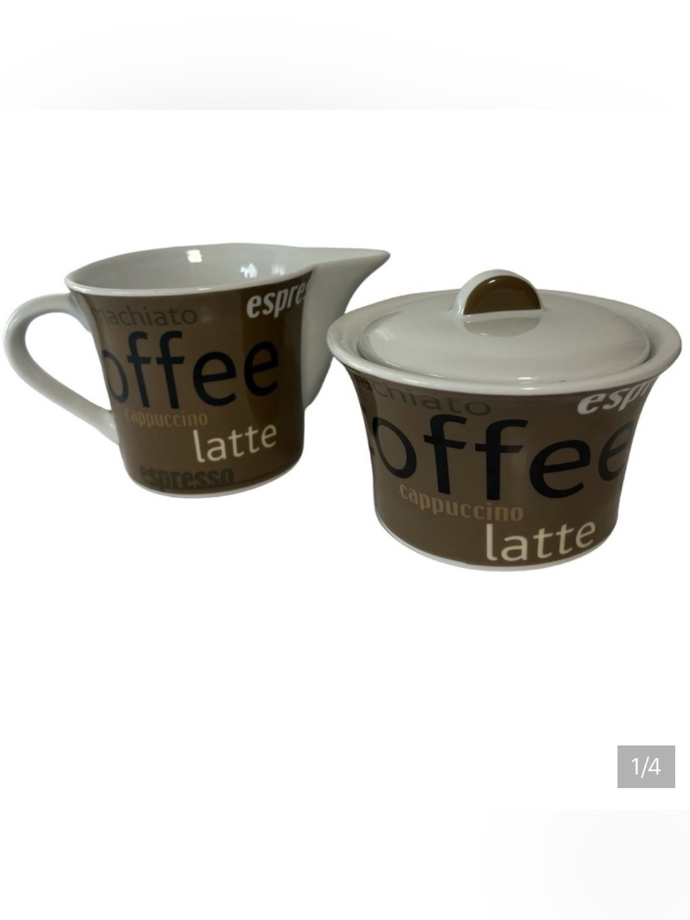 Basiq Coffee Sugar Bowl With lid & Cream Pitcher Coffee bar decor accent…